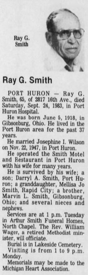Smiths Motel (Northway Inn, Gaslite Motor Lodge, Shulz Bavarian Inn & Motel) - Sept 1983 Former Owner Passes Away